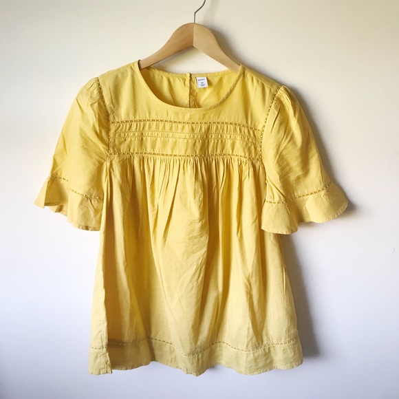 yellow peasant blouse